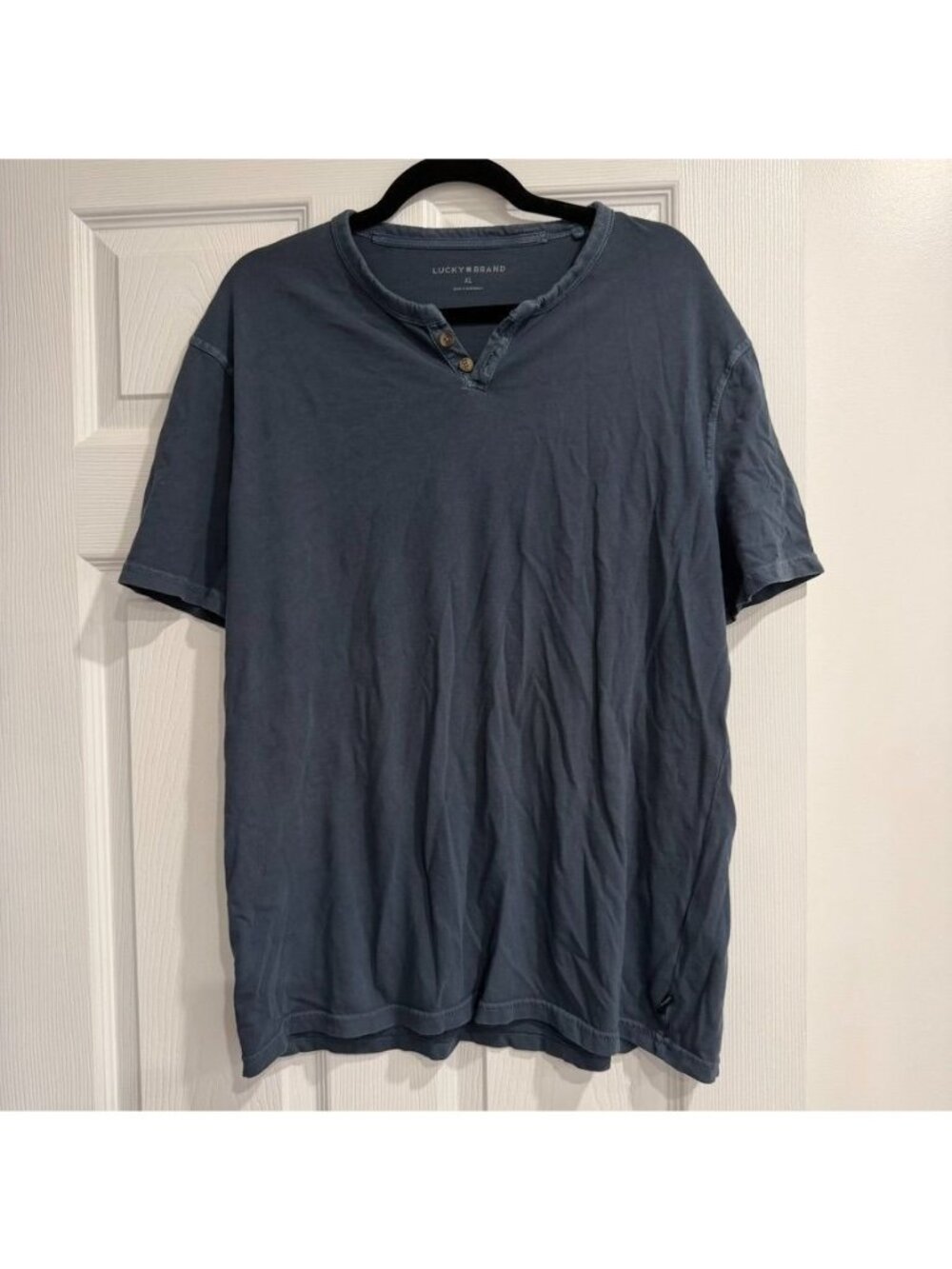 Lucky Brand Mens Cotton Button Notch Neck T Shirt Size XL